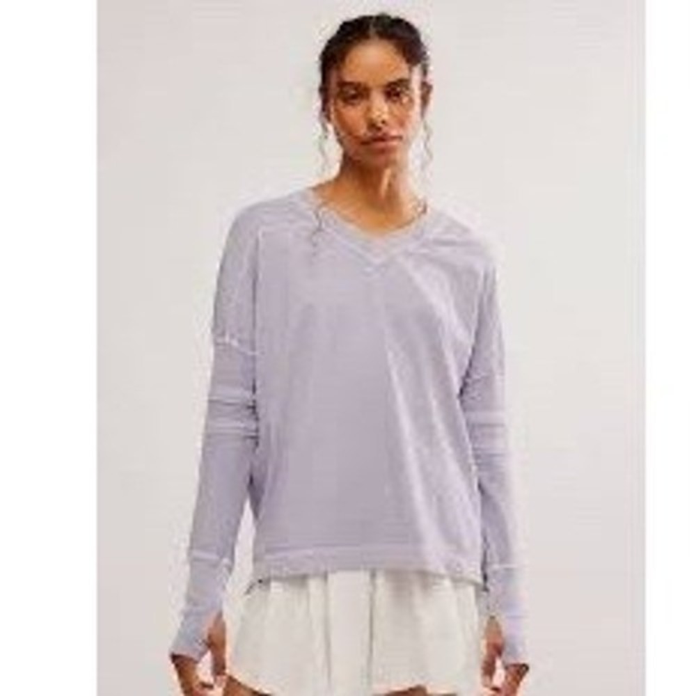 Free People FP Movement All Star Layer Oversize T-Shirt Trailblazer Purple XL - Picture 3 of 9